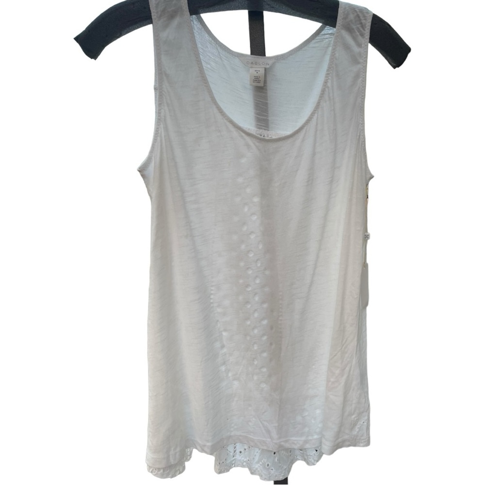 Caslon White Sleeveless with‎ eyelet back New with Tags